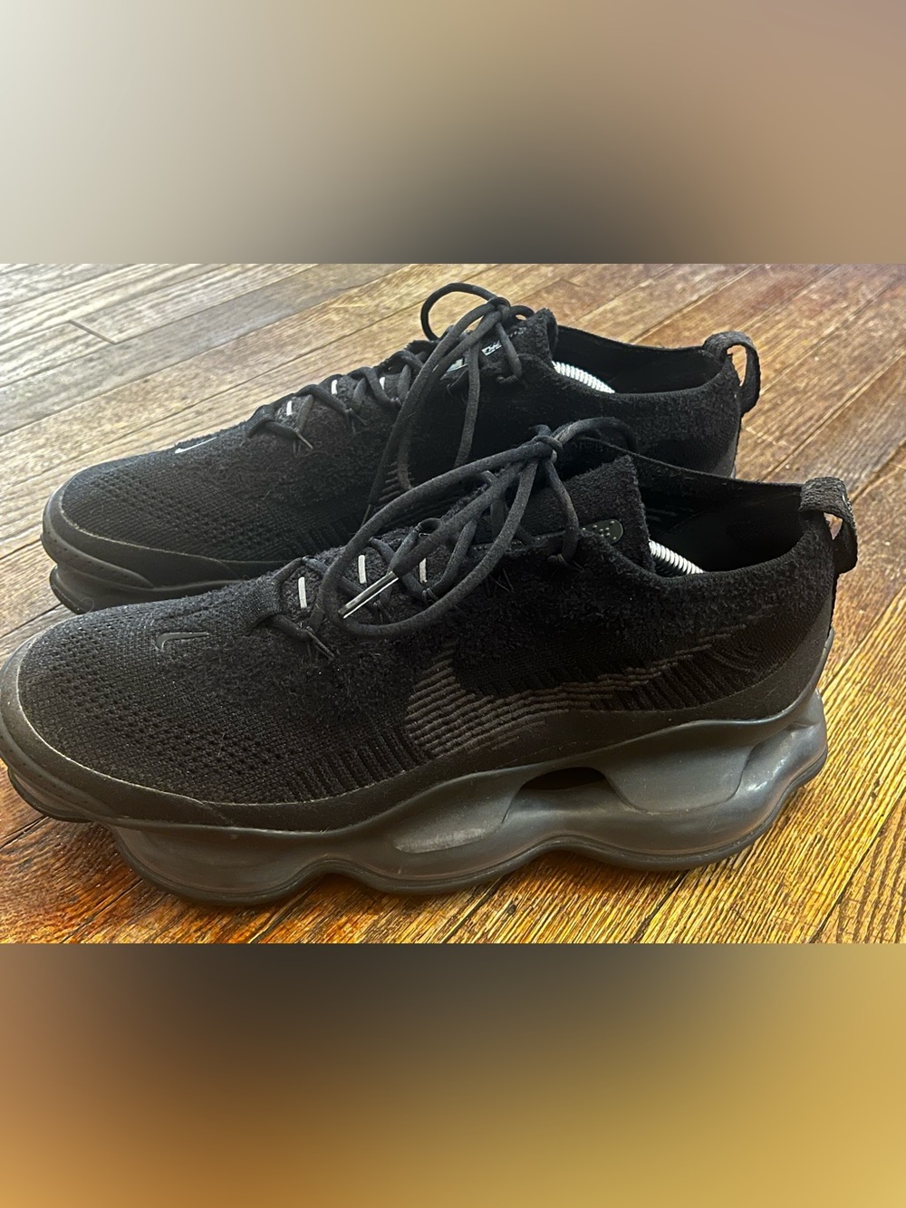 Nike Air Max Scorpion Flyknit Triple Black Men’s 12 Running Sneakers EUC-🚨RARE